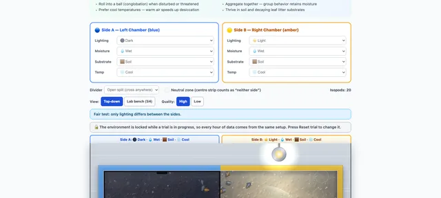 Isopod Choice Chamber screenshot