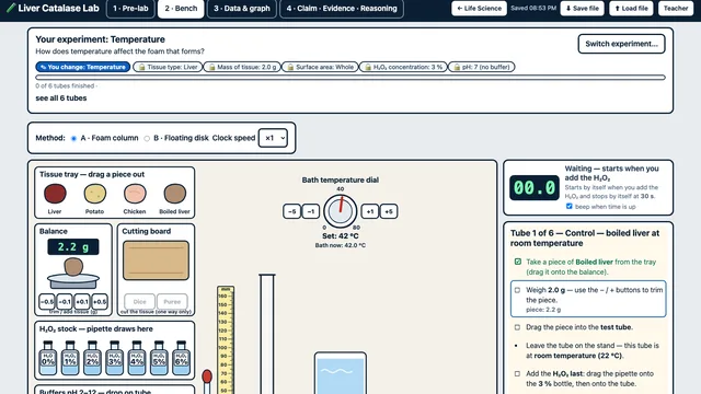 Liver Catalase Lab screenshot